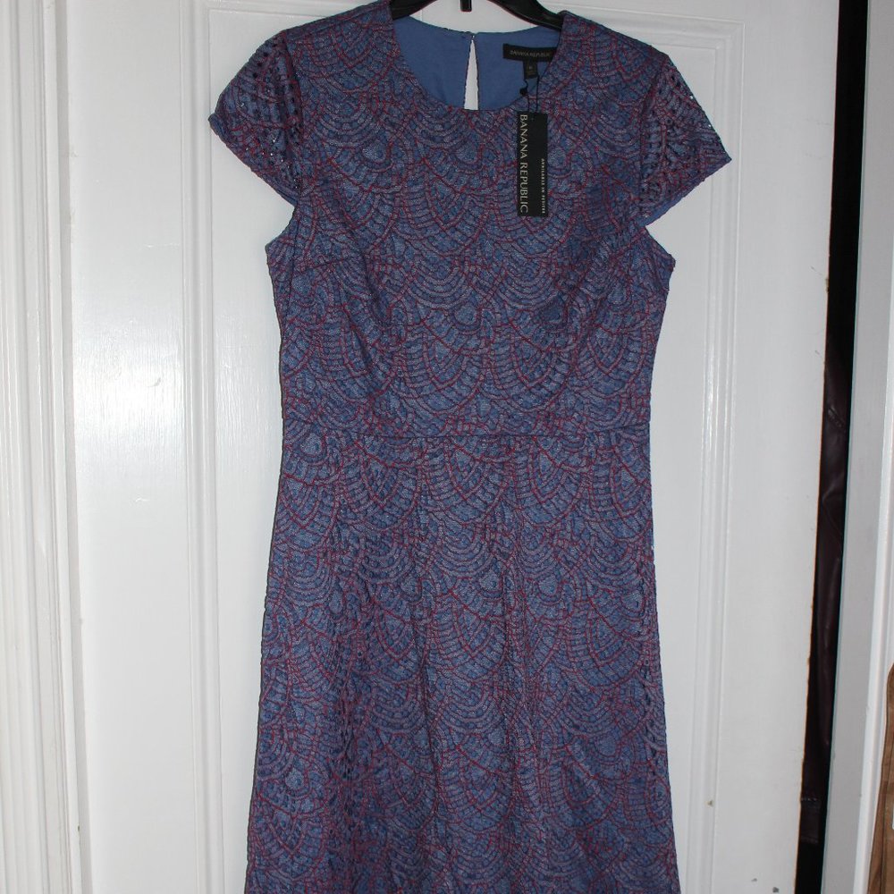 NWT Banana Replublic Sleeveless Dress Eyelet Lace  Sz  6